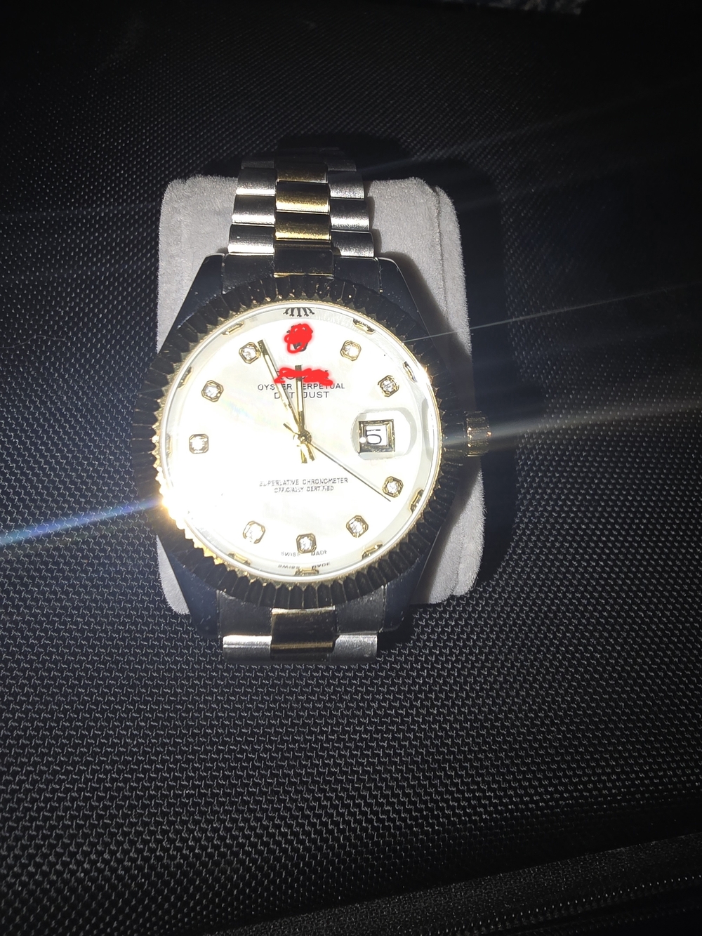 Two-Tone Men's Dress Watch with White Dial